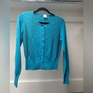 CAbi Long Sleeve Turquoise Button Up Sweater Size S